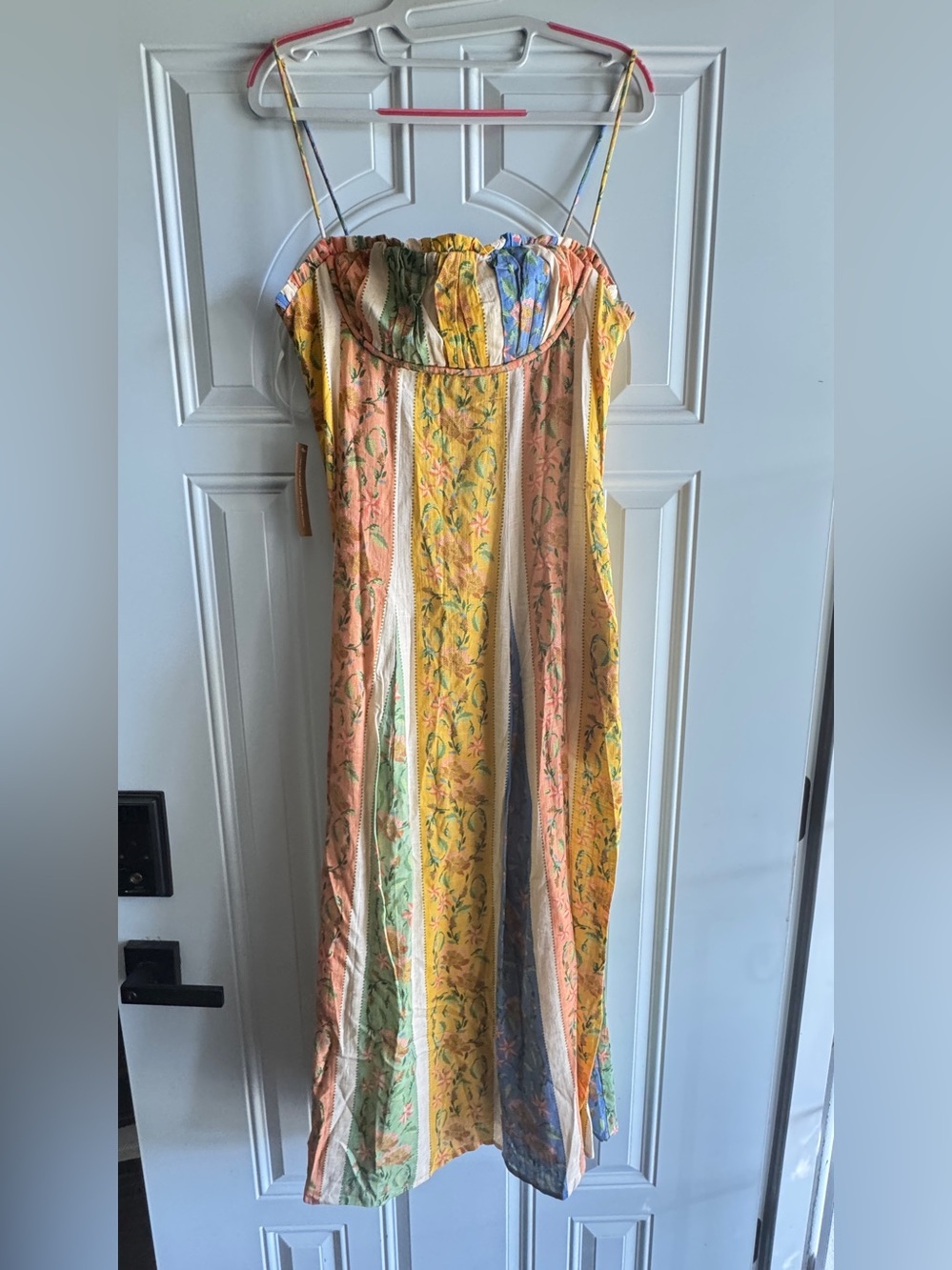 Girls' Striped Floral Maxi Sundress in Yellow and Peach